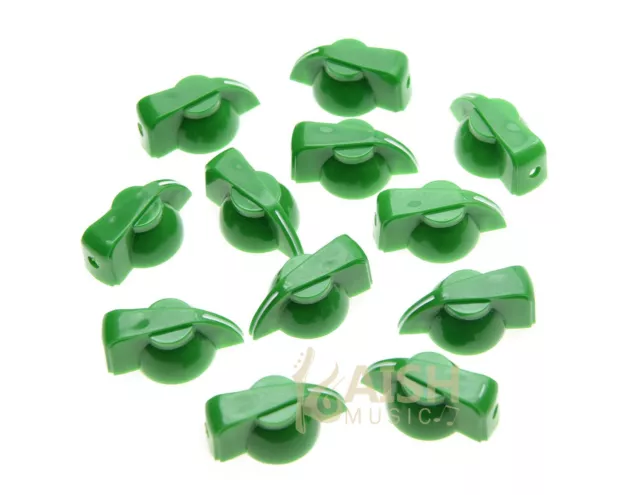 12x Green Chicken Head Knob 1/4" Guitar Amp Effect Pedal Knobs w/ Brass Insert