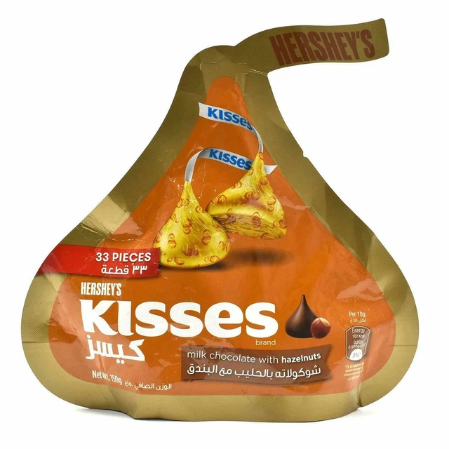 HERSHEY'S KISSES MILK Chocolate With Hazelnuts 150g Vegetarian Special