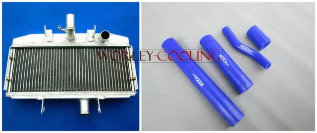 40mm aluminum radiator & hose For Suzuki GT750 1975 1976 1977 BLUE GT 750 75-77