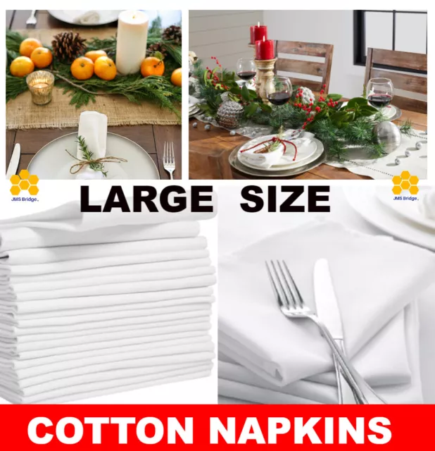 Napkins Soft Cotton Table Linen Dinner Party Luxury Cloth Hotel Wedding white