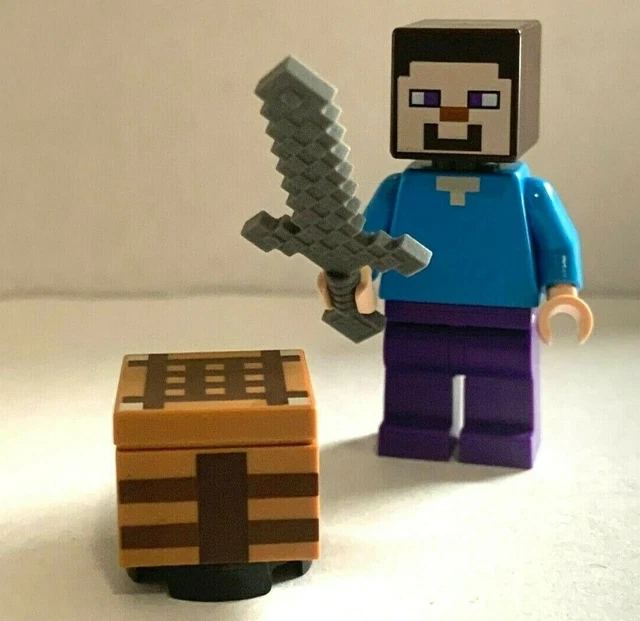 LEGO MINECRAFT MINIFIGURE Steve Brick Built Crafting Table Pixelated