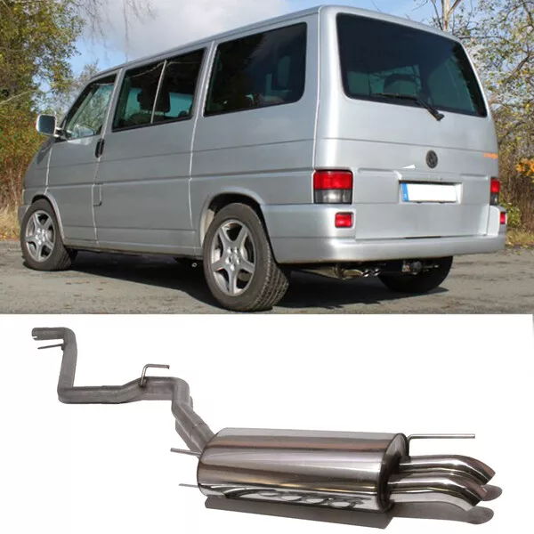 Sportauspuff Edelstahl Racinganlage ab Kat. VW Bus T4 2x63mm Dieseloptik scharf