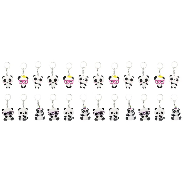 24 Pcs PVC Key Ring Car Keychain Women Keyrings Car Keys Jewelry