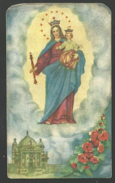 Estampa antigua de Maria Auxiliadora andachtsbild santino holy card santini