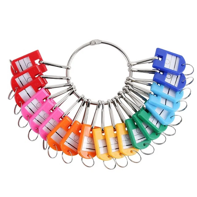 Organizzatore chiavi portatile in metallo con 30 ganci a molla ed etichette chiavi con e LabL7