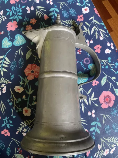 Original Vintage Swiss Pewter Pitcher Excellent Condition