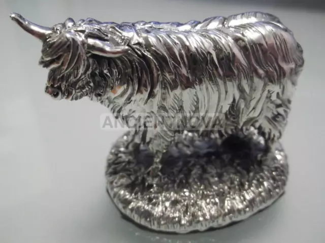 Stunning Hallmarked Sterling Silver Cow Statue