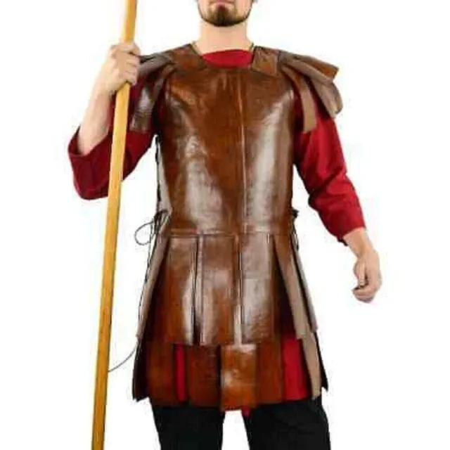 Roman Leather Subarmalis Brown Under Armor Leather tunic LARP Cosplay Armor