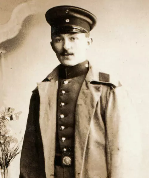 German Soldier Long Great Coat Cap Rppc Real Photo Postcard Cap WW1