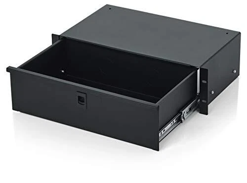 Rackworks Shallow 3U Rack Mount Drawer with Lock; 10" Deep (GRW-DRWSH3), Black