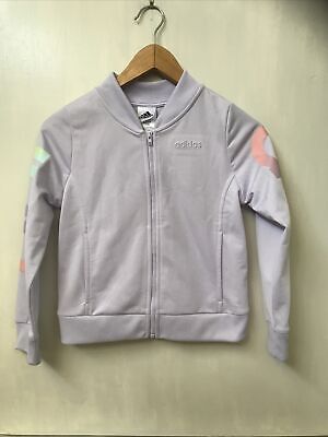 Adidas Girls Track Jacket With Pockets Light Purple Size S (7/8)