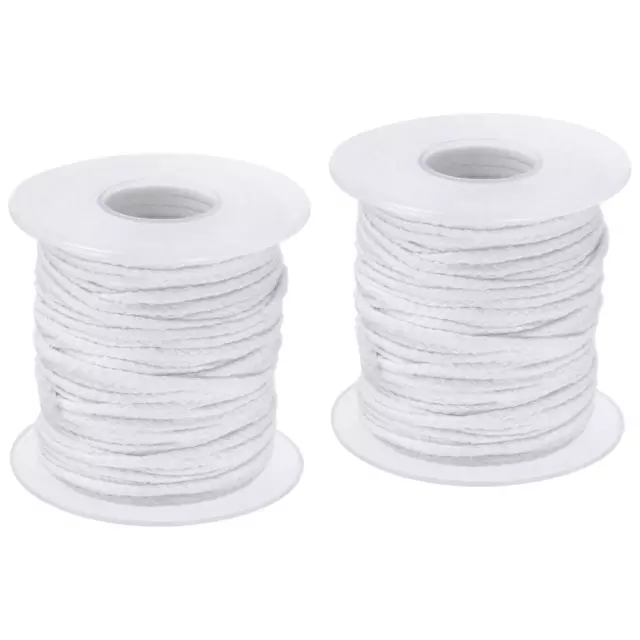 Algodón Trenzada Mecha Vela 24 PLY 61M Longitud 2mm Plano Ancho para DIY, 2pzs