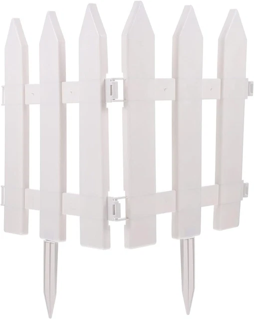 2 Sets Vinyl Corner Picket Fence Border Plastic White Edging Garden Picket Fence