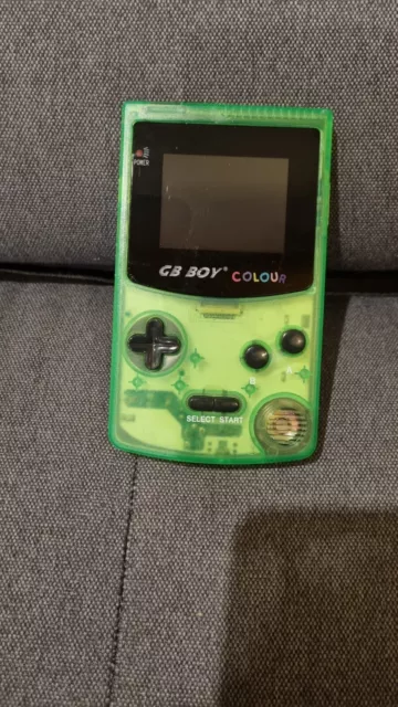 Console Gb Boy Verte Transparente,Type Nintendo Gameboy Écran Rétro Éclairé