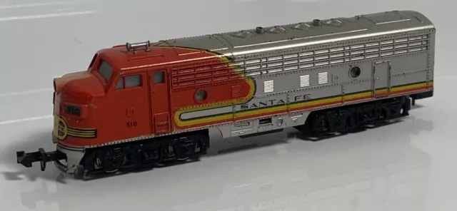 Vintage N Scale Trix Santa Fe Diesel Locomotive #510 West Germany Train UNTESTED