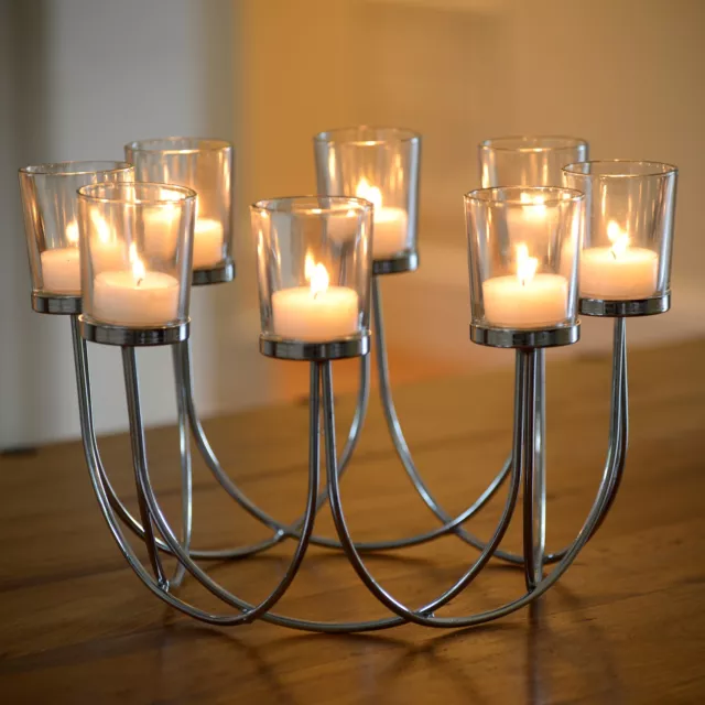 Beautiful Tea Light Glass Candle Holder Wedding Christmas Table Centrepiece