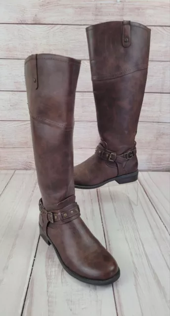 G BY GUESS Women s Harson Wide calf Tall Riding Boots Dark Brown Size 7.5 21.25 PicClick