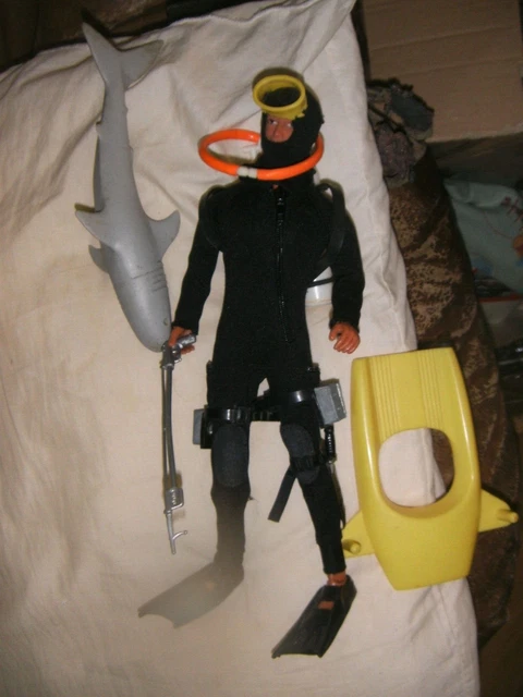 Figurine Action Man Plongeur Et Requin – Hasbro 1999, 33 Cm