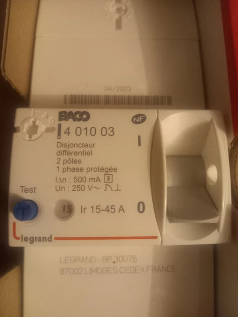 Disjoncteur Baco 2p 45a Disjoncteur Différentiel Legrand 2P 500mA - Protection Surcharge/court-circuit - Réglable 15A-45A Disjoncteur Bipolaire Disjoncteur Baco 2p 45a Disjoncteur Différentiel Legrand 2P 500mA - Protection Surcharge/court-circuit - Réglable 15A-45A Disjoncteur Bipolaire