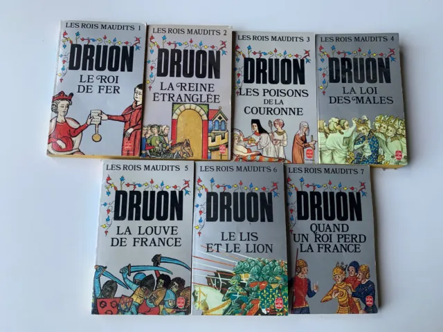 lot 7 livres Les Rois Maudits tomes 1 à 7 - Maurice Druon - Livre de poche