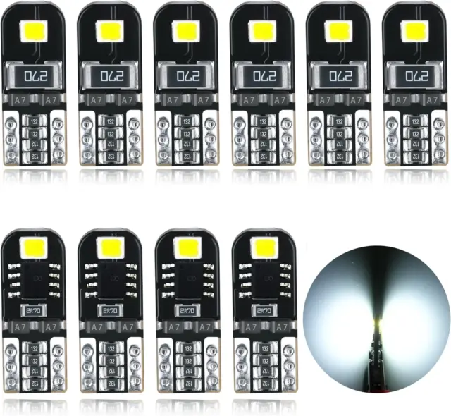 AMPOULES T10 LED CANBUS 12V Blanc Pas De Polarité Conçu W5W Wedge Intérieur  De V EUR 22,90 - PicClick FR