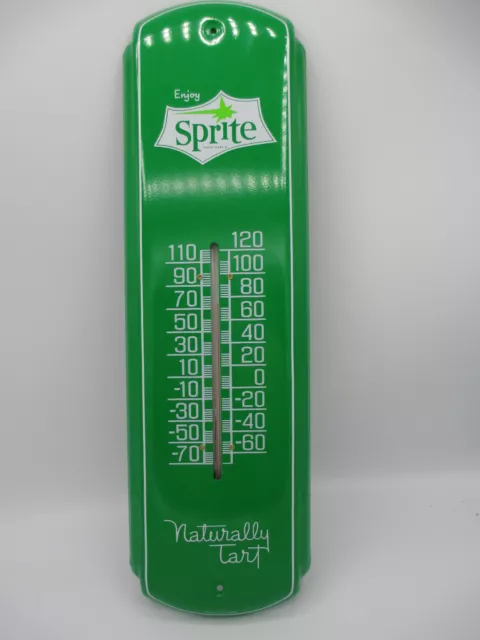 Sprite Metal 17" Thermometer Dark Green Retro Naturally Tart Logo Enjoy