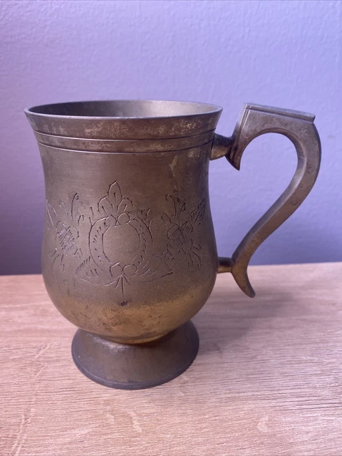 Vintage EPNS 1 Pint Silver Plated Etched Beer Ale Tankard