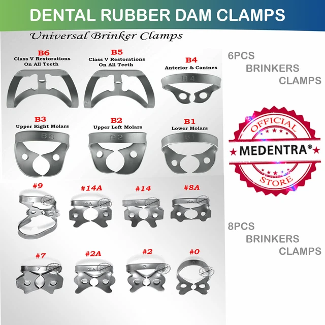 Dent Caoutchouc Digue Universel Brinkers Pinces Tissue Rétracteurs Reconstituant
