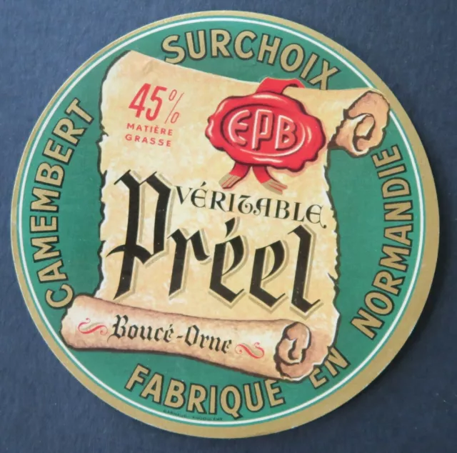 Etiquette fromage CAMEMBERT PREEL EPB  Boucé  OrneFrench cheese label 21