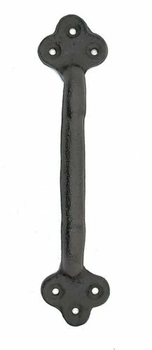 Pair Cast Iron Gate Sliding Door Pull Handles Hardware Shed Rustic Farmhouse 3