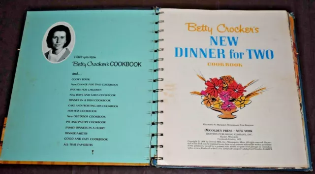 Betty Crocker's Nuevo Cena Para Dos 1972 HC + Pocketchef & Glaseado Secrets 3