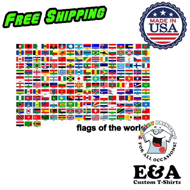 WORLD FLAGS (Choose your FLAG/COUNTRY) Vinyl Decal / Sticker 4" #185