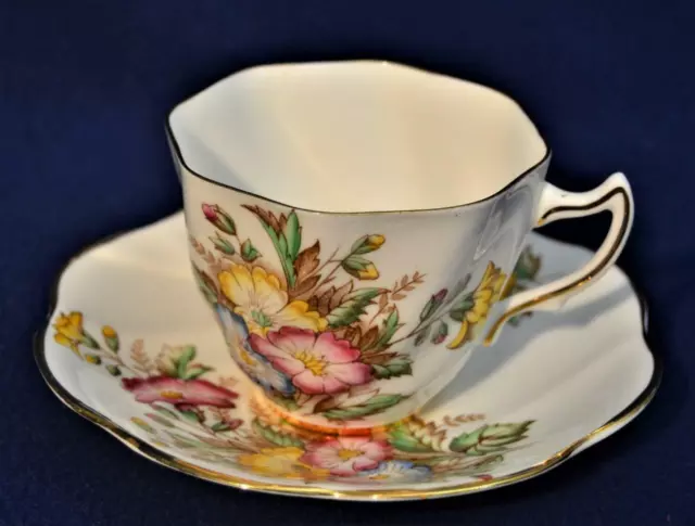 Vtg 1950s Rosina Porcelaine Fine Angleterre Rose Jaune Marguerites #5143 Tasse &