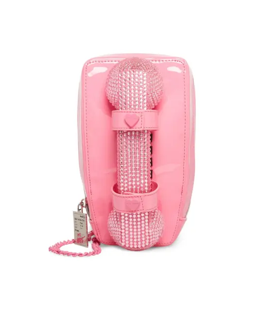 Betsey Johnson Kitsch Pink Wall Phone Crossbody Bag Purse NEW