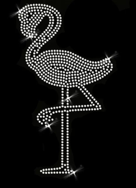 Hotfix Strass 16 x 27 cm Aufbügeln Bügelbild Ornament Applikation Flamingo