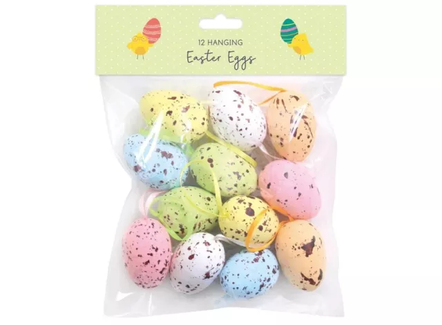 12 Pack Hanging Easter Eggs Medium Speckled Egg Decorations Arts and Crafts