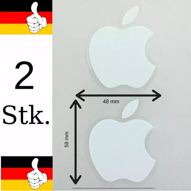 2 Stk Logo Aufkleber Sticker Apple Iphone Macbook iMac Notebook Apfelsymbol