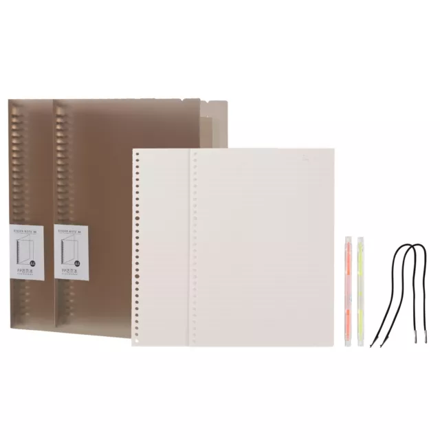 A4 Notebook Raccoglitore,2 Set 8 Divisore Scheda 30 orings 180 Fogli,Bianco Nero