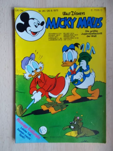 Comics, Hefte, MICKY MAUS, Band Nr. 26/1975 , ohne Beilage, Walt Disney, Ehapa