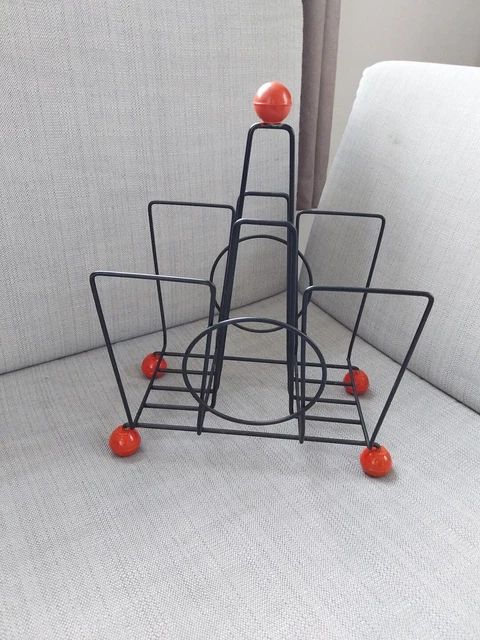 VINTAGE MID CENTURY Atomic Sputnik Magazine Rack 1960's Great Condition ...