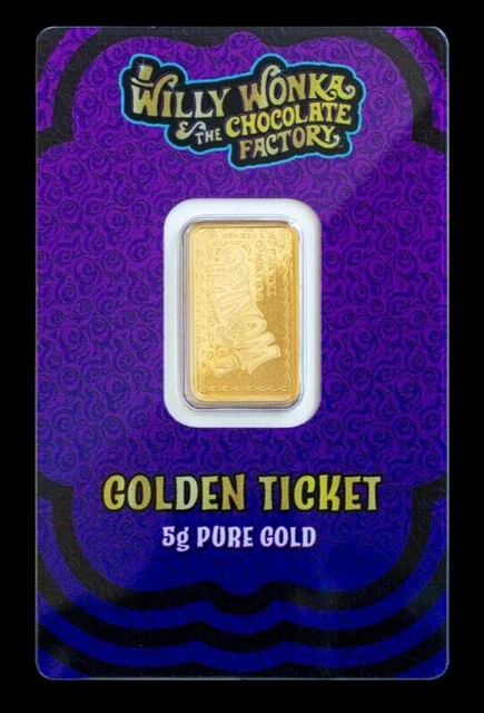 2023 WILLY Wonka Golden Ticket 5g Gold Bar Pamp Suisse 498 88 2023 WILLY Wonka Golden Ticket 5g Gold Bar Pamp Suisse 498 88