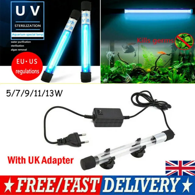 UV Steriliser Light Lamp for Aquarium Tank Clarifier Submersible Ultraviolet UK