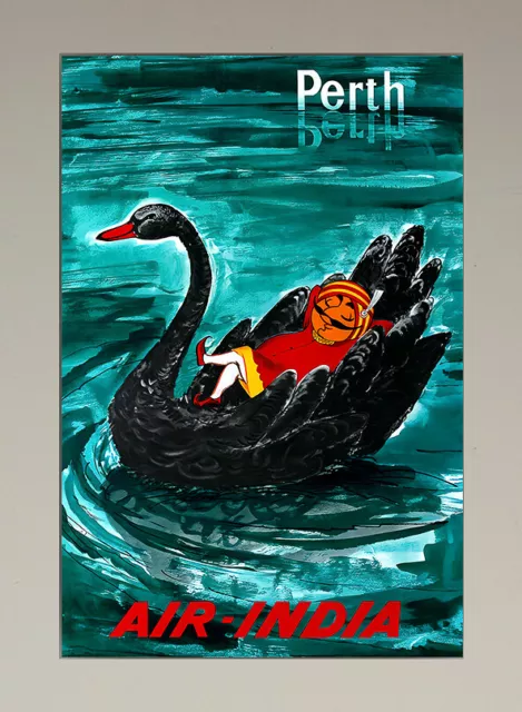 Publicité réédition Air India Perth 1963 -  Affiche / Panneau