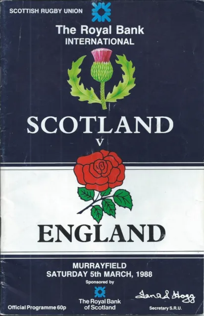 5 MAR 1988 SCOTLAND v ENGLAND, FIVE NATIONS