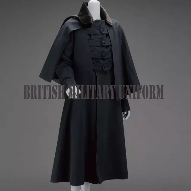 Greatcoat American 1840-60 Navy Blue Mens with Detachable Cape Fatima Industries