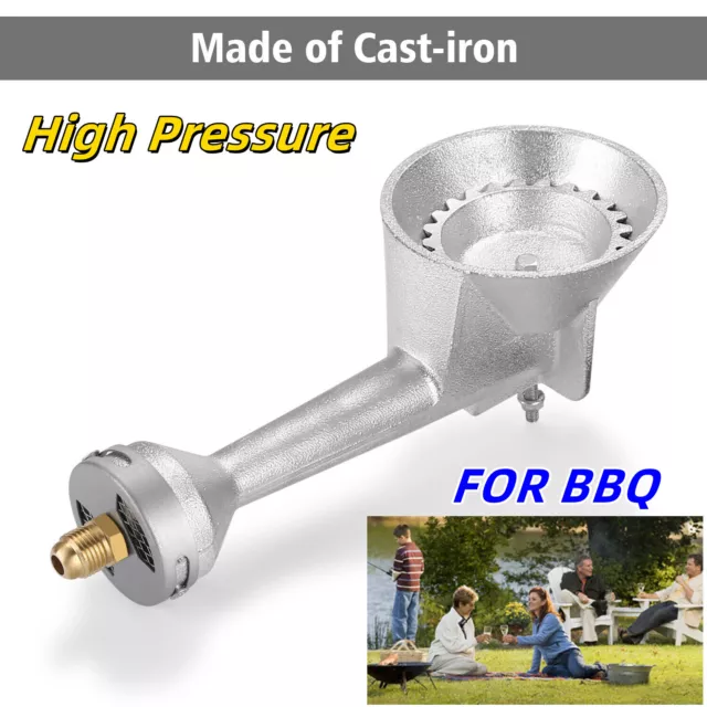 High Pressure Propane Cast-Iron Round Burner Head with Orifice Brass Fitting New