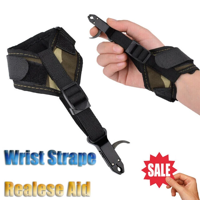 1X Compound Bow Caliper Release Aid Trigger Wrist Strap Archery Accessories Camo