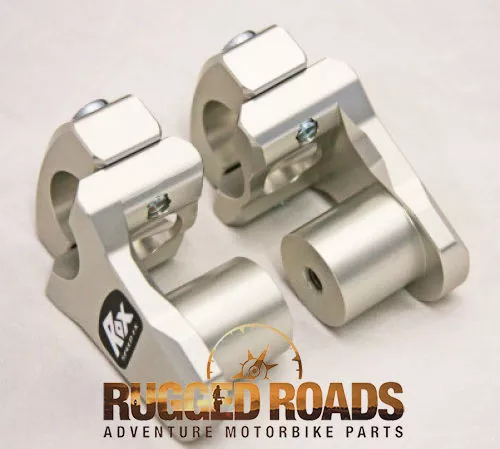 Rox Risers - Silver Pivoting 1.3/4" Rise - 28mm handlebars (Fatbars) - 3R-P2PPL