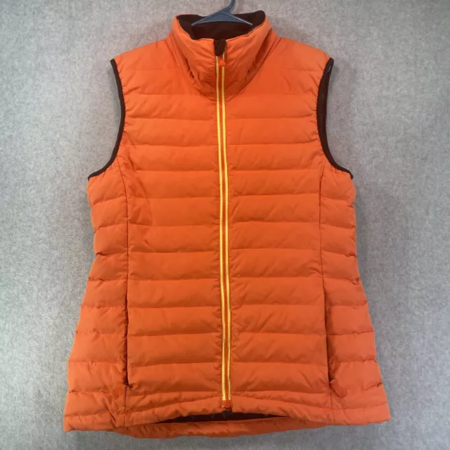 Burton AK Down Vest Women's XL Orange Squall DryRide Nylon Puffer Jacket Zip