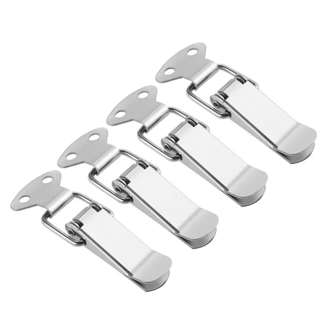 4pcs Edelstahl Federladelte Kipphülle Catch Clamp Clip Schublade HaSP Silber